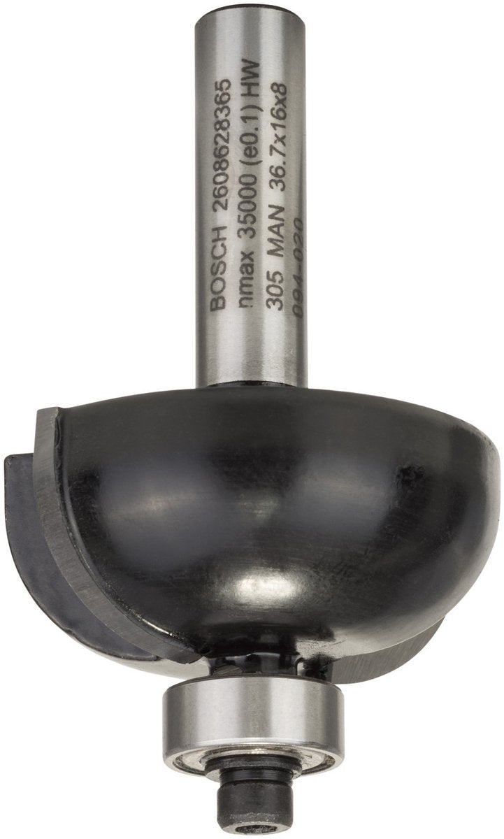 Bosch - Halbrund-Profilfräser 8 mm, R1 12 mm, D 36,7 mm, L 16 mm, G 58 mm