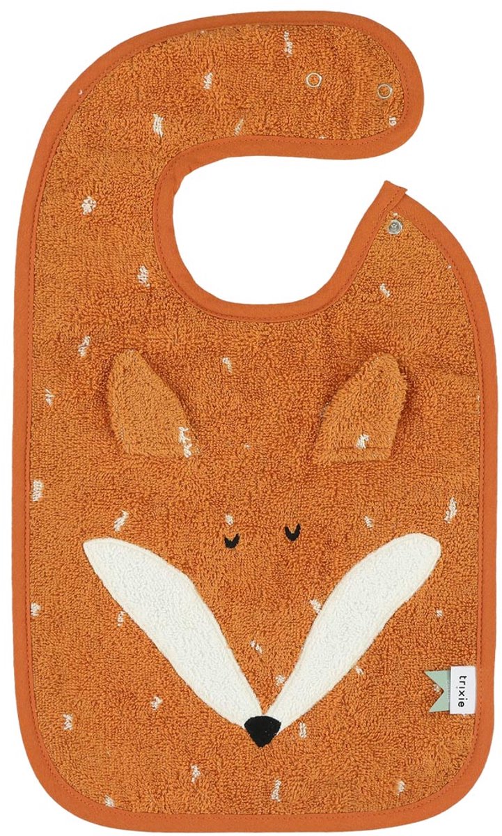Trixie Lätzchen - mr. Fuchs - weicher Frottee - 100 % Bio-Baumwolle - mit Druckknöpfen - orange