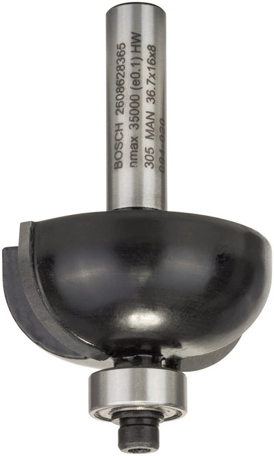 Bosch - Halbrund-Profilfräser 8 mm, R1 12 mm, D 36,7 mm, L 16 mm, G 58 mm