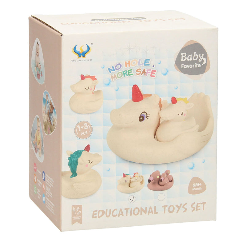 Badetiere Einhornfamilie, 4dlg.