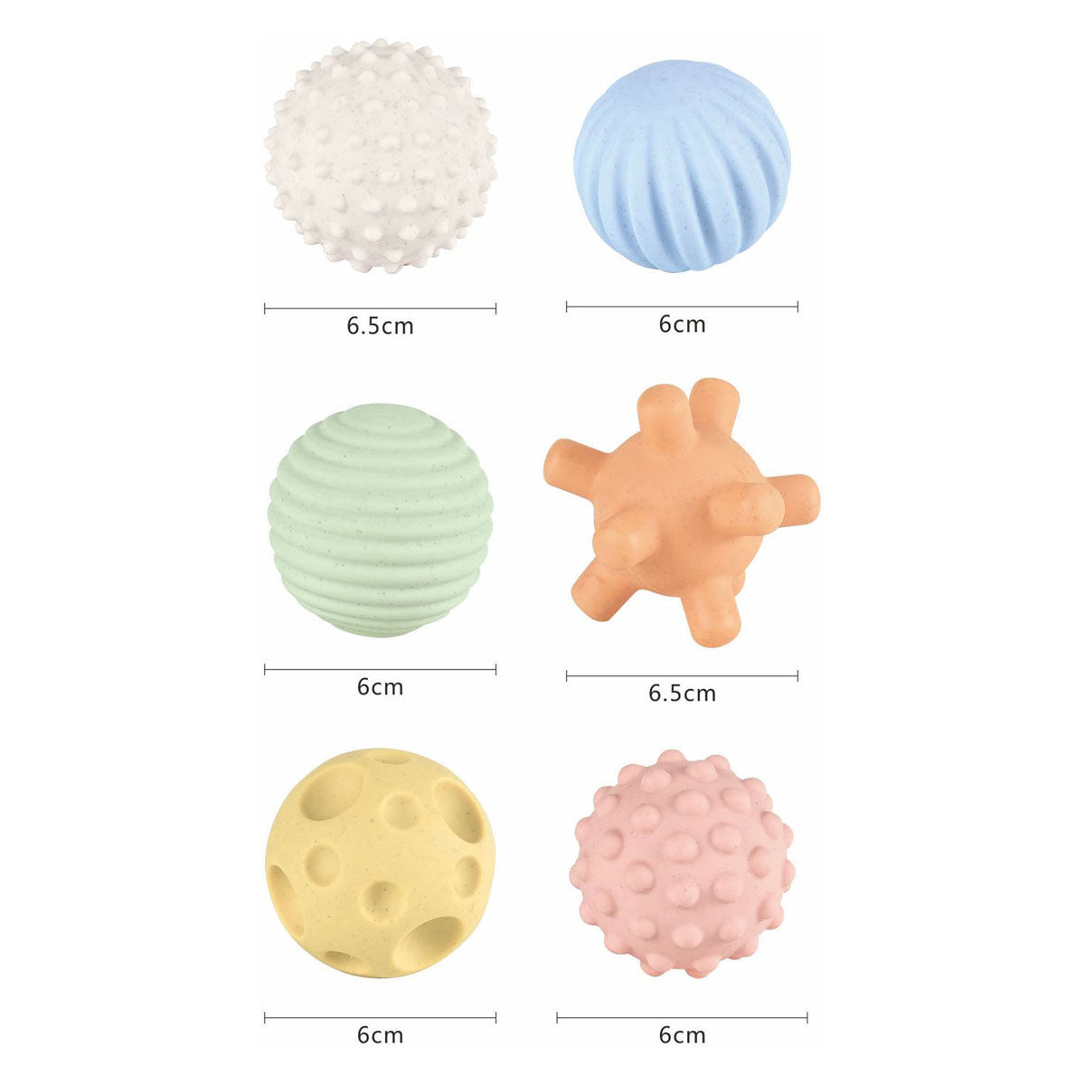 Motorische Fähigkeiten und sensorische Bälle Pastell, 6st