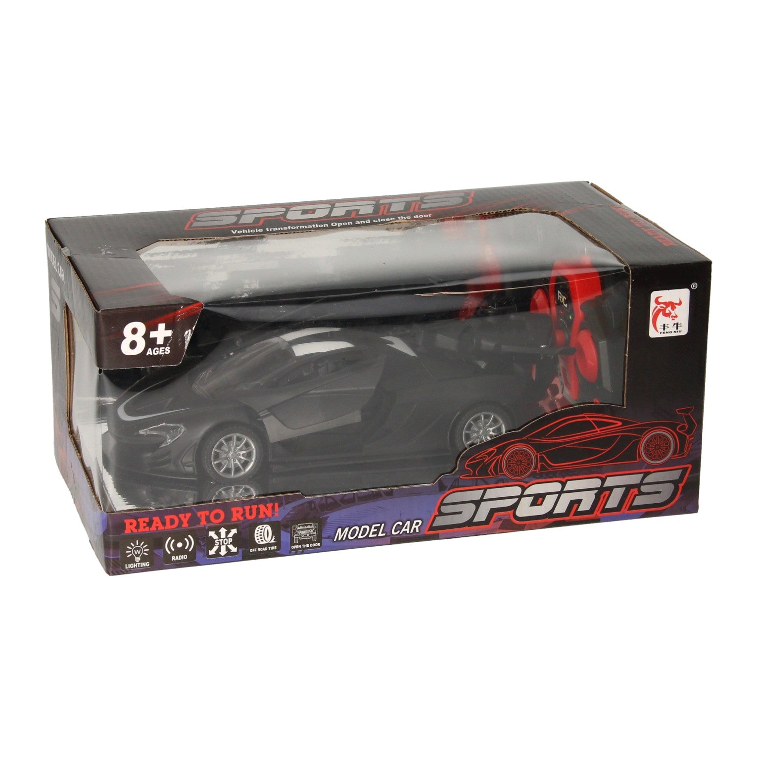 RC-Sportwagen mit Dampffunktion schwarz