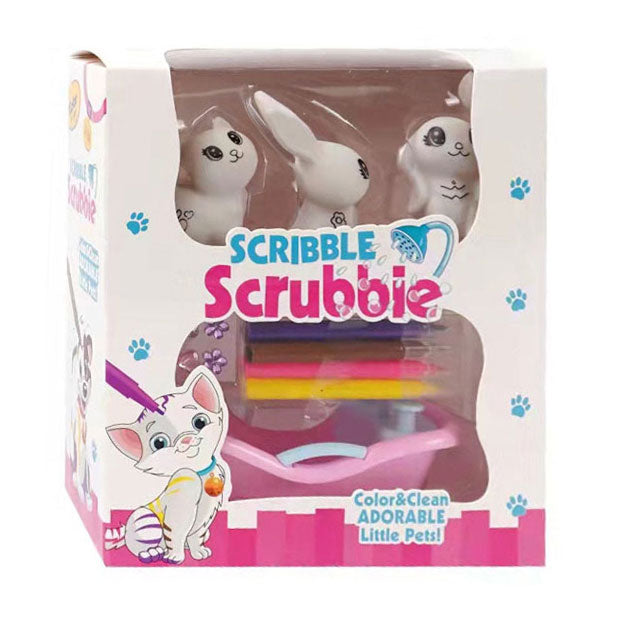 Scribble Crubbie Tiere zum Ausmalen mit Badewanne