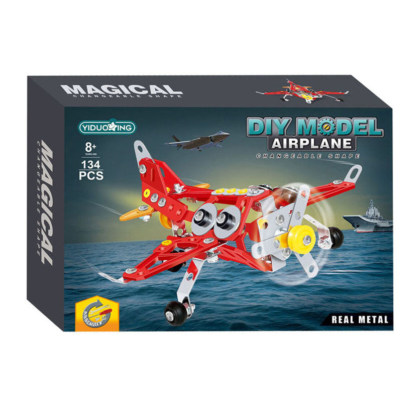 Metallbausatz Flugzeug, 134-teilig.