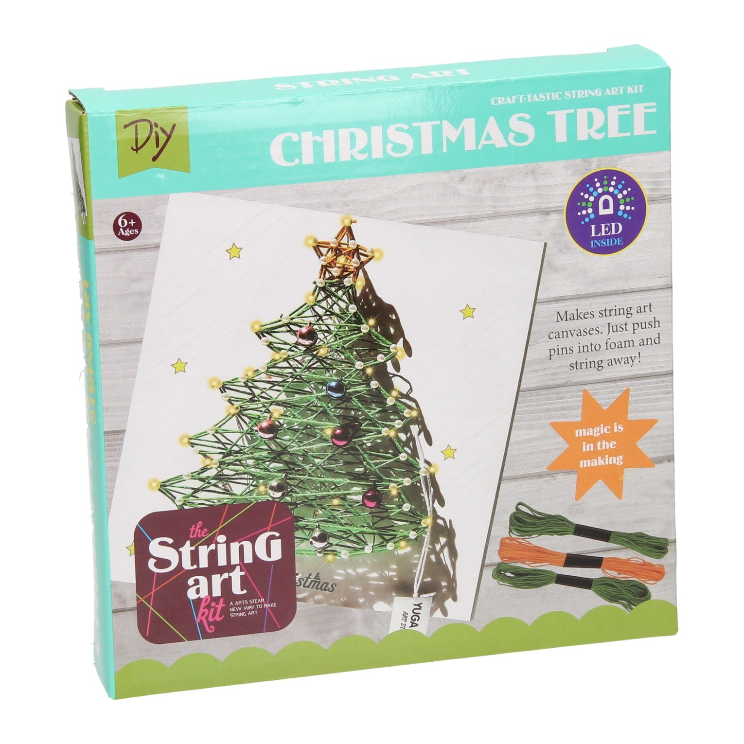 String Art Weihnachtsbaum mit LED -Lichtern