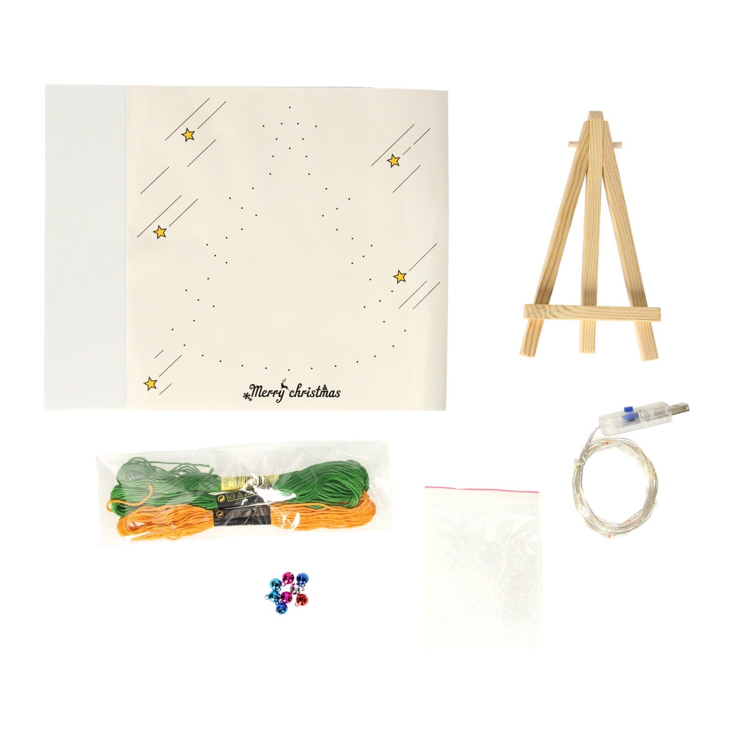 String Art Weihnachtsbaum mit LED -Lichtern