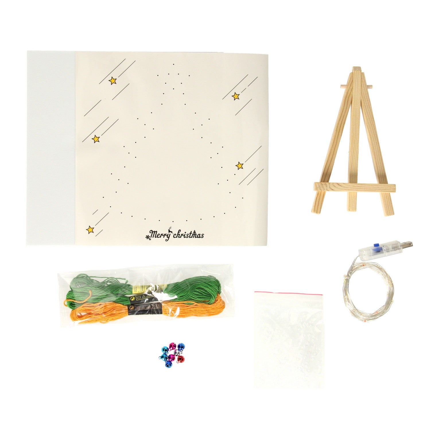 String Art Weihnachtsbaum mit LED -Lichtern