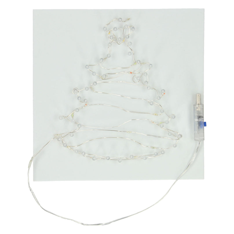 String Art Weihnachtsbaum mit LED -Lichtern