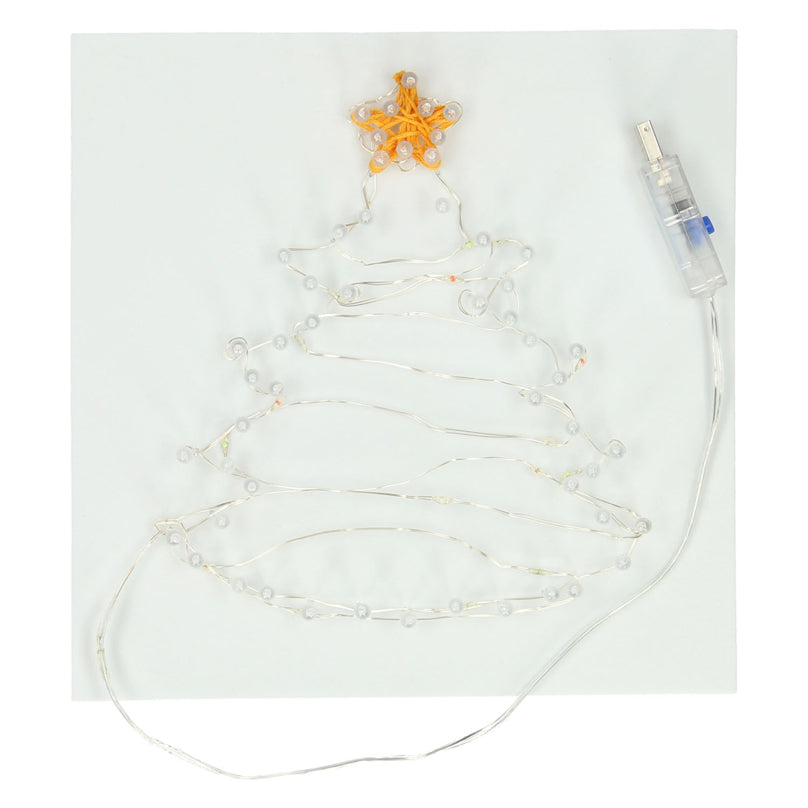 String Art Weihnachtsbaum mit LED -Lichtern