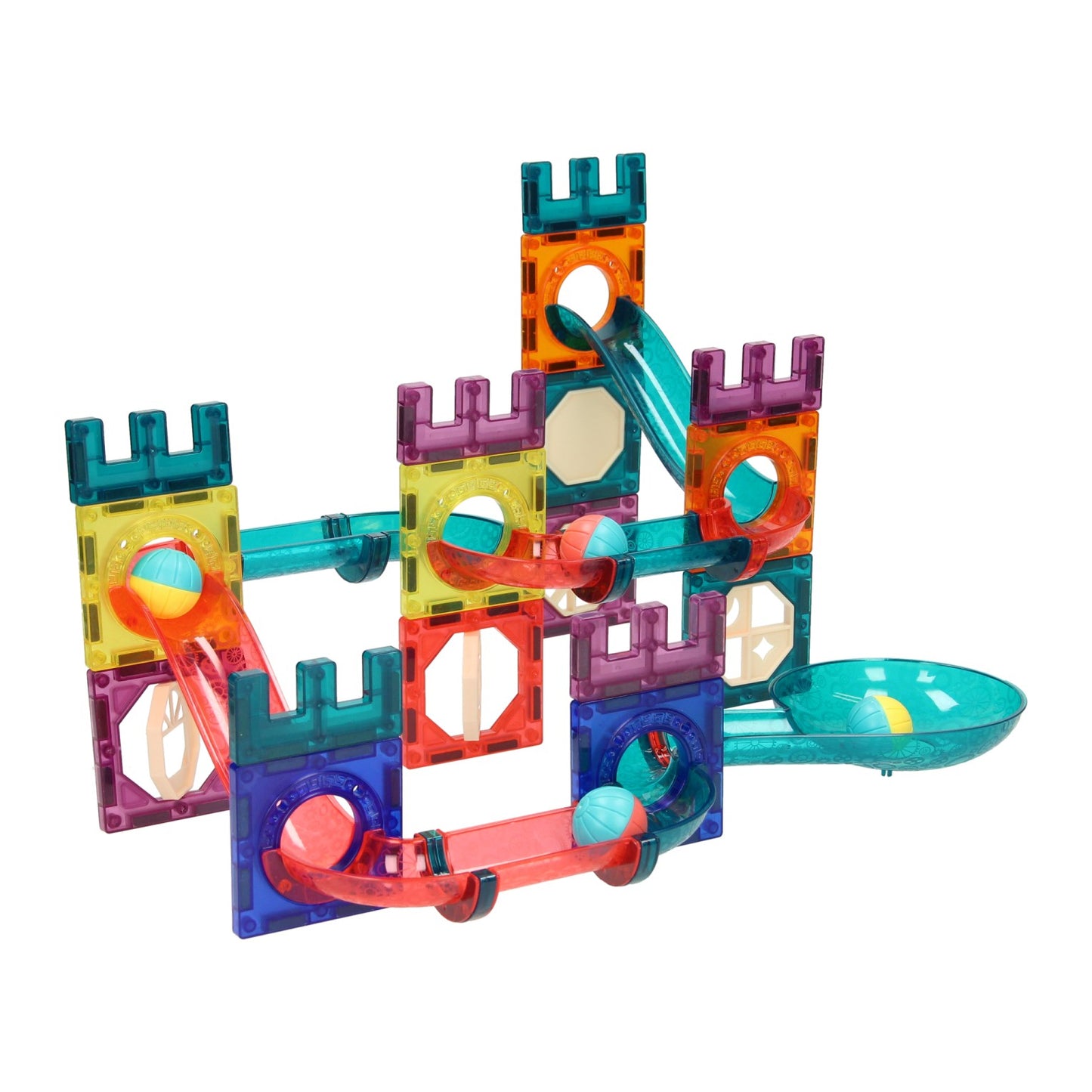 Magnetische Marmorschlosse mit Licht, 56dlg.