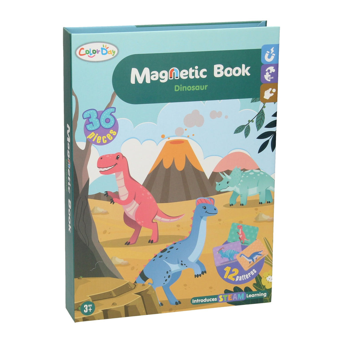 Magnetbuch - Dinosaurier, 36 Teile.