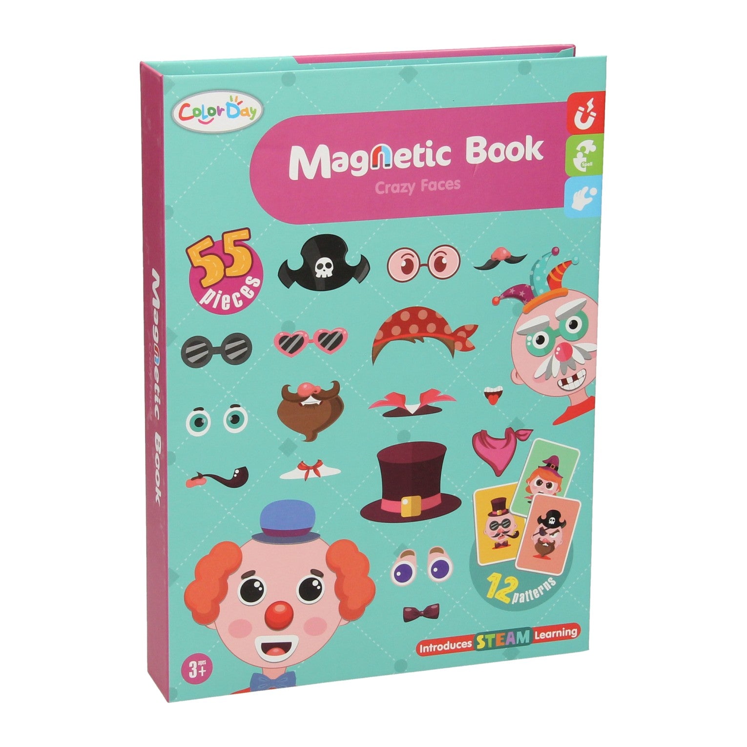 Magnetisches Aufbewahrungsbuch - verrückte Gesichter, 55-tlg.