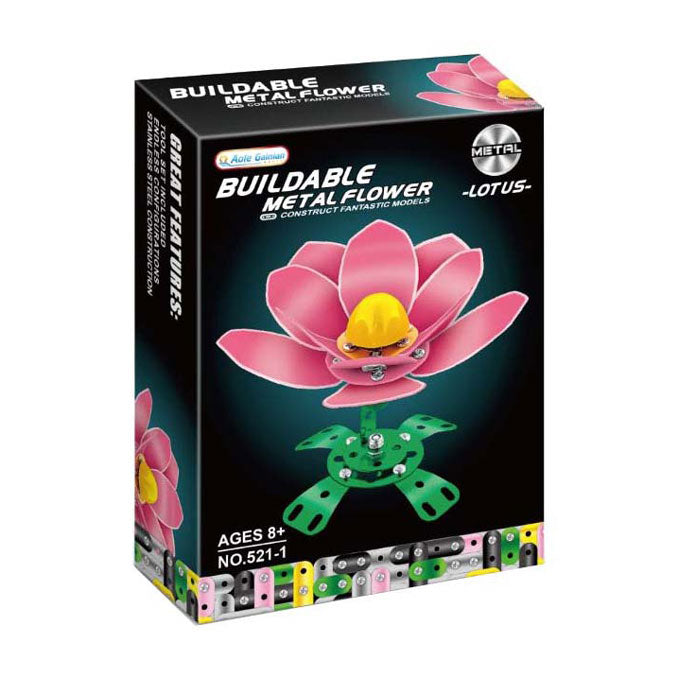 Metallbausatz rosa Mohnblume