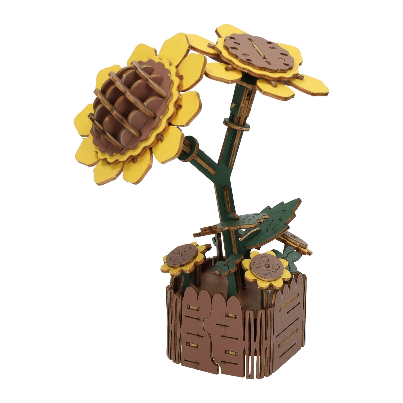 3D-Bausatz Sonnenblumen aus Holz - 121 Teile.