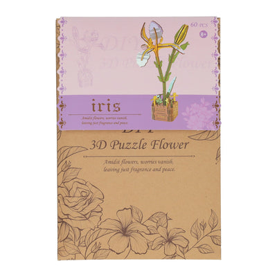 3D-Bausatz Iris aus Holz - 60 Teile.