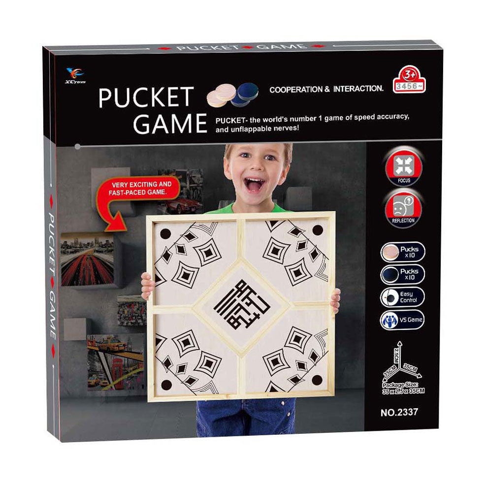 Puck-Schießspiel aus Holz – 4 Spieler