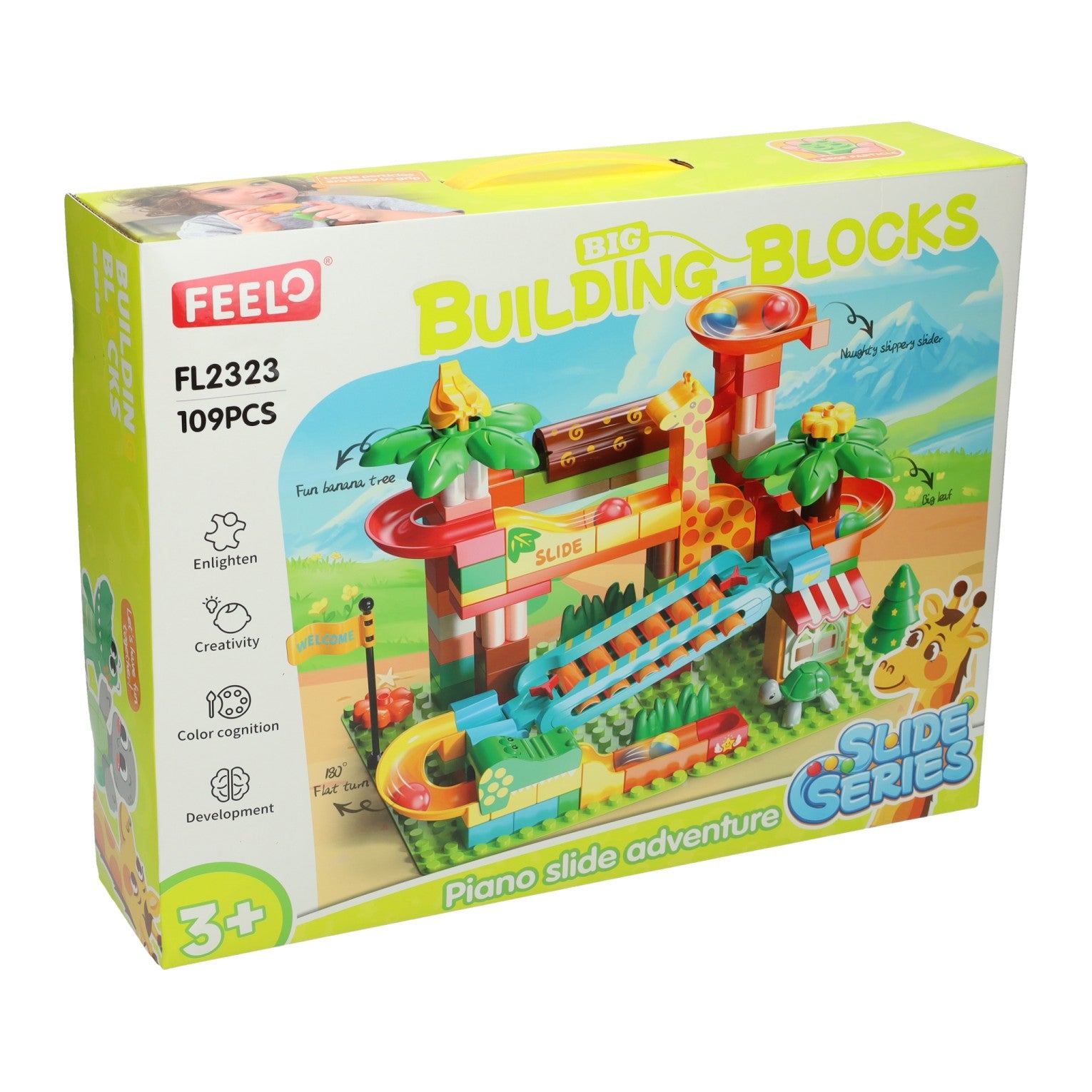 Bausteine ​​Spielkugelbahn Dschungel - 109 Stk.
