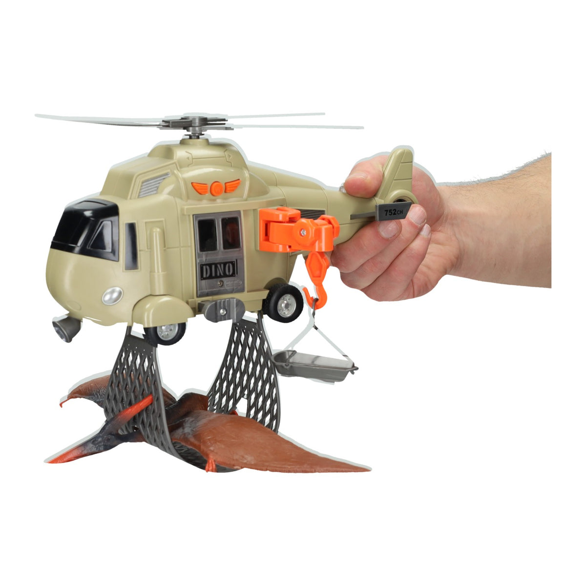 Hubschrauber mit Dinosaurier - inkl. Licht und Ton