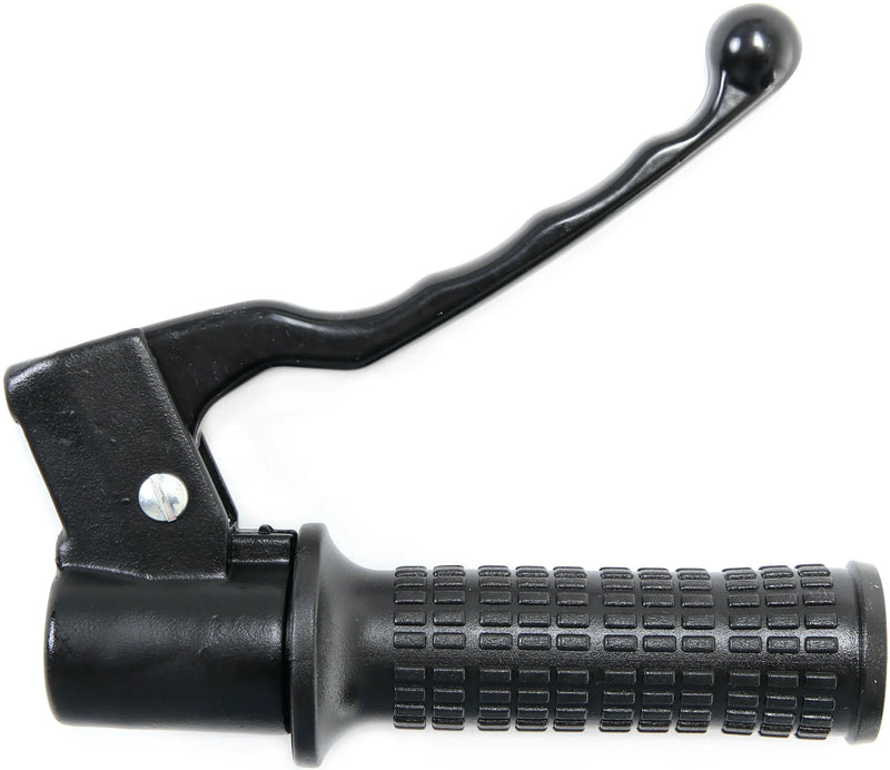 Domino Gasgriff komplett, mit Metallhebel, schwarze Gasgriffe Alu sw 1-zug, Bremshebel