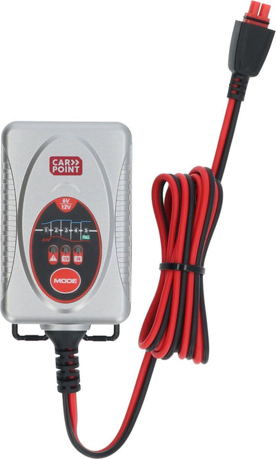 Carpoint bx-4m Batterieladegerät 6 12 Volt – vollautomatisch – Ladezyklus in 5 Schritten – übersichtliches Display – 1 Ampere