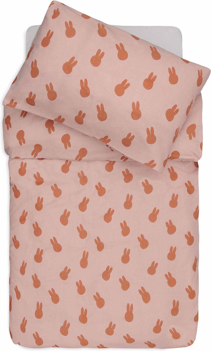 Jollein x Miffy – Bettbezug mit Kissenbezug 100 x 140 cm – Bettdecke, Bettbezug Baby – Miffy Shadow Wild Rose