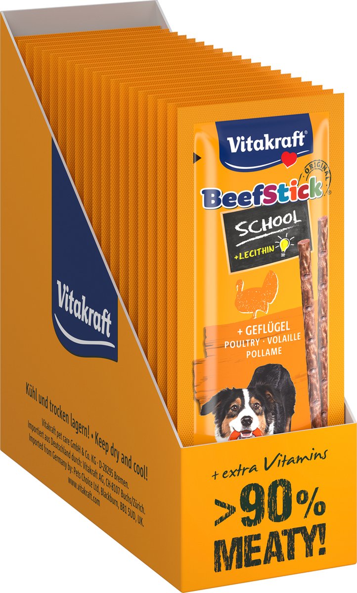 Vitakraft Rinderstick Schulgeflügel – 20 Stück – 20x20 Gramm