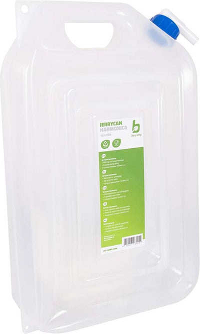 Bo-Camp – Kanister – Mundharmonika mit Zapfhahn – 16 Liter – transparent