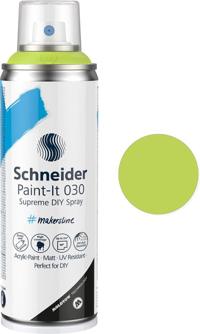 Schneider Schreibwaren-Schneider-Sprühfarbe – Paint-it 030 – DIY-Sprühfarbe – Acrylfarbe – 200 ml – Limettengrün-Pastell – S-ML03052050