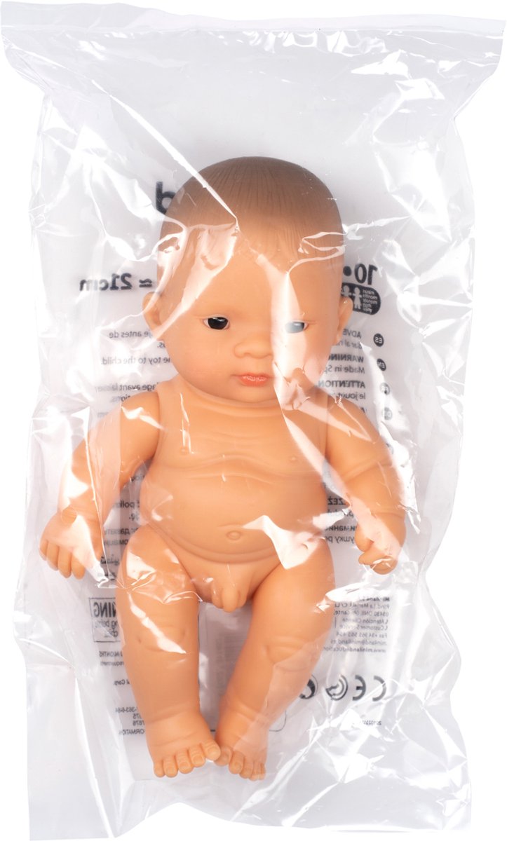 Miniland Babypuppe – Asiatischer Junge 21 cm – mit Vanilleduft – wasserfest – 10 Monate