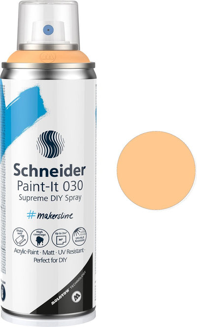 Schneider Schreibwaren Schneider Sprühdose Farbe – Paint-it 030 – DIY Sprühfarbe – Acrylfarbe – 200 ml – Aprikosenpastell – S-ML03052100