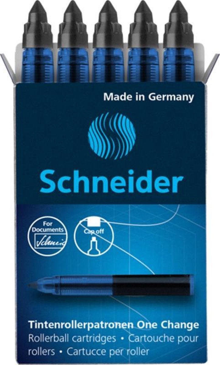 Schneider-Schreibgeräte Schneider-Tintenrollermine – ein Wechsel – Schachtel mit 5 Stück – schwarz – S-185401