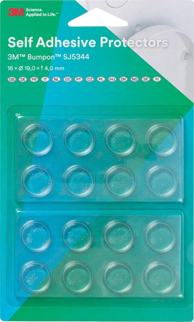 3m selbstklebende Anstoßkappen Bumpon, transparent, Blister mit 16 Stück