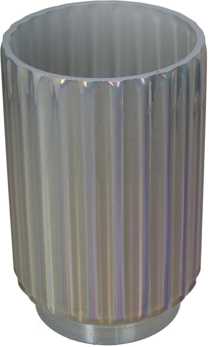 HD Collection Vase Glas grau 12,5x12,5x23cm