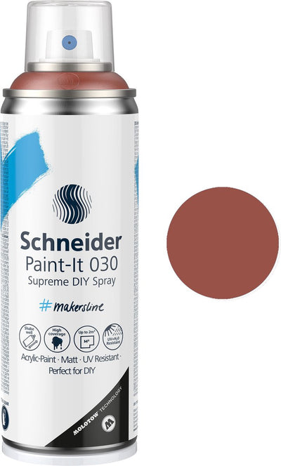 Schneider Schreibwaren Schneider Sprühfarbe – Paint-it 030 – DIY Sprühfarbe – Acrylfarbe – 200 ml – Kupfermetallic – S-ML03051102