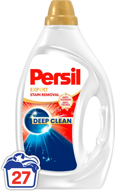Persil Gel-Fleckenentfernung – Flüssigwaschmittel – für alle Wäschefarben – gegen Flecken – kraftvolle Fleckenentfernung – 4 x 27 Wäschen