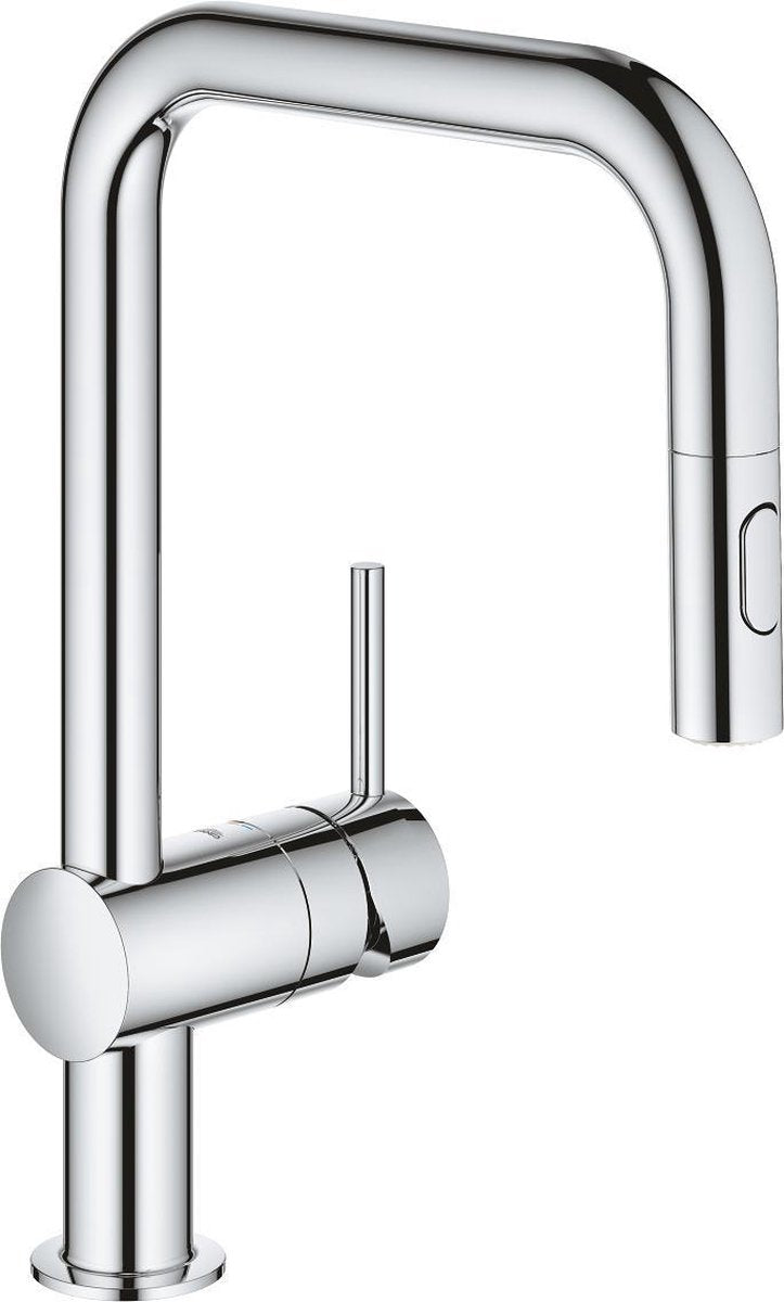 Grohe Minta Küchenarmatur – mit ausziehbarer Handbrause – 2 Strahlarten – Chrom