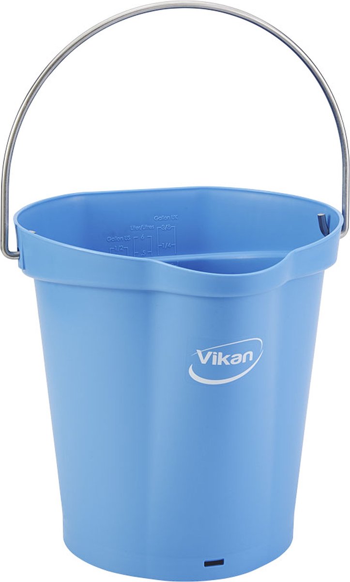 Vikan-Eimer 56883 – 6 Liter – blau – stabiler Eimer – chemikalienbeständig – maximal 100 °C – geeignet für Lebensmittelverarbeitung und Reinigungsarbeiten