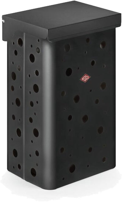 Wesco Wäschekorb Duo 1 mit Einsatz | 64 Liter | Duo-Wäschebox (2x32 Liter) | Metall - Graphit matt | Wäschekorb