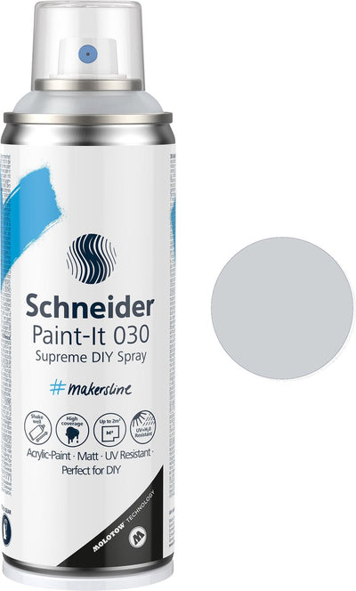 Schneider Schreibwaren Schneider Sprühdose Farbe – Paint-it 030 – DIY Sprühfarbe – Acrylfarbe – 200 ml – Klarlack matt – s-ml03050490