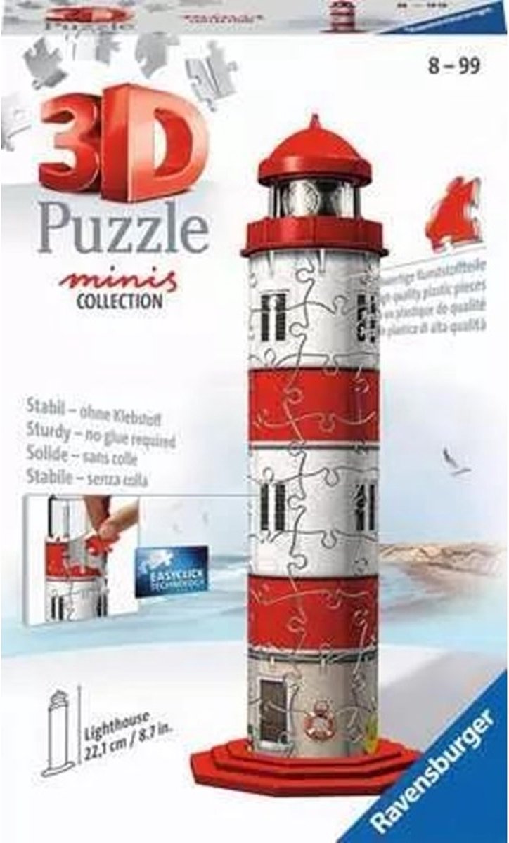 Ravensburger Mini-Leuchtturm 3D-Puzzle – 62 Teile