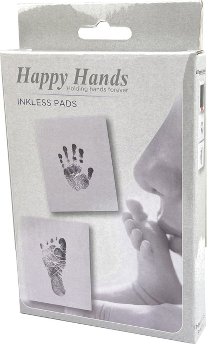 Glückliche Hände – tintenlose Pads – Hand-Fuß-Abdruck, ohne Tinte zu berühren – kein Chaos – 3 Abdrücke – inklusive 3 Karten