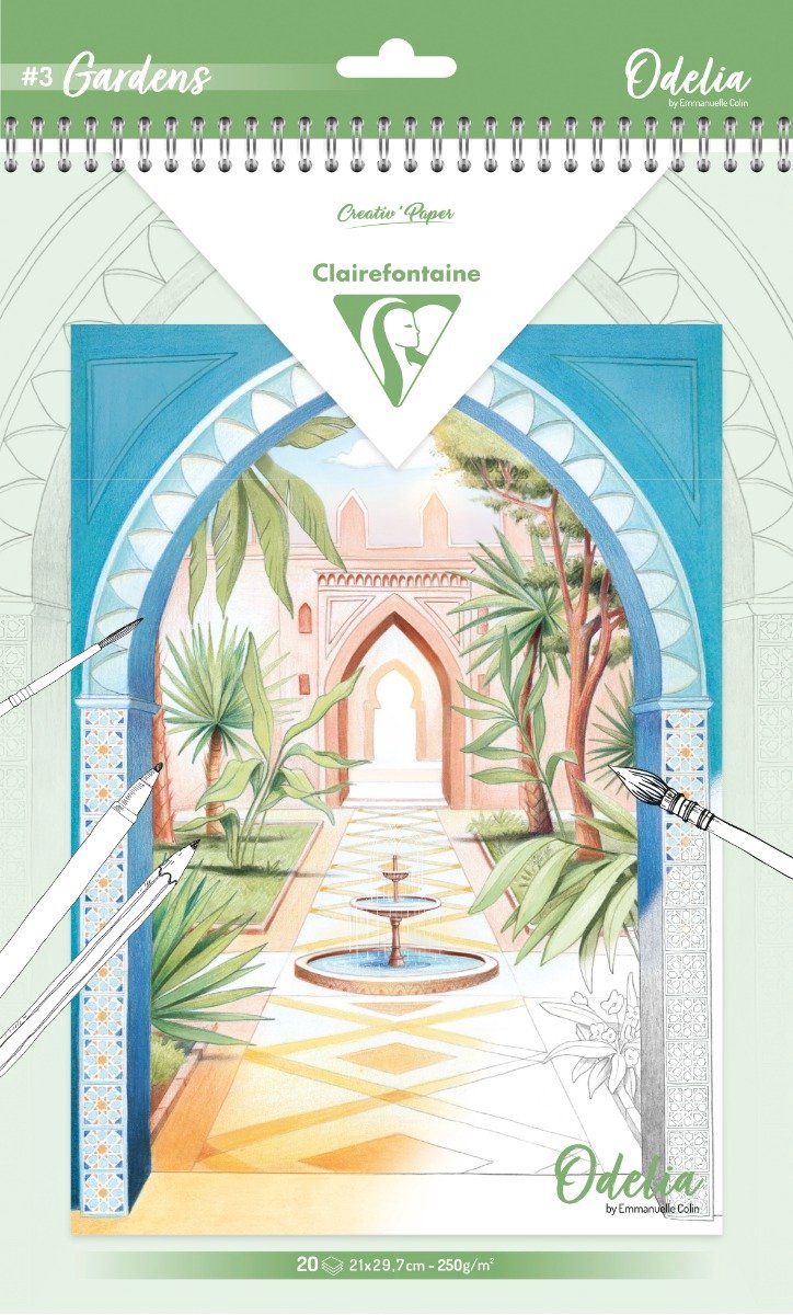 Clairefontaine Malbuch Odelia 3 Gärten – Emmanuelle Colin
