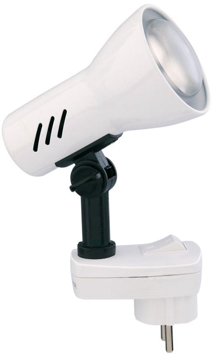 Briloner Pilo - Steckerlampe - Wandleuchte mit Schalter - Steckdosenlampen 1 Licht - Steckerstrahler - an aus - drehbar - E14-Fassung