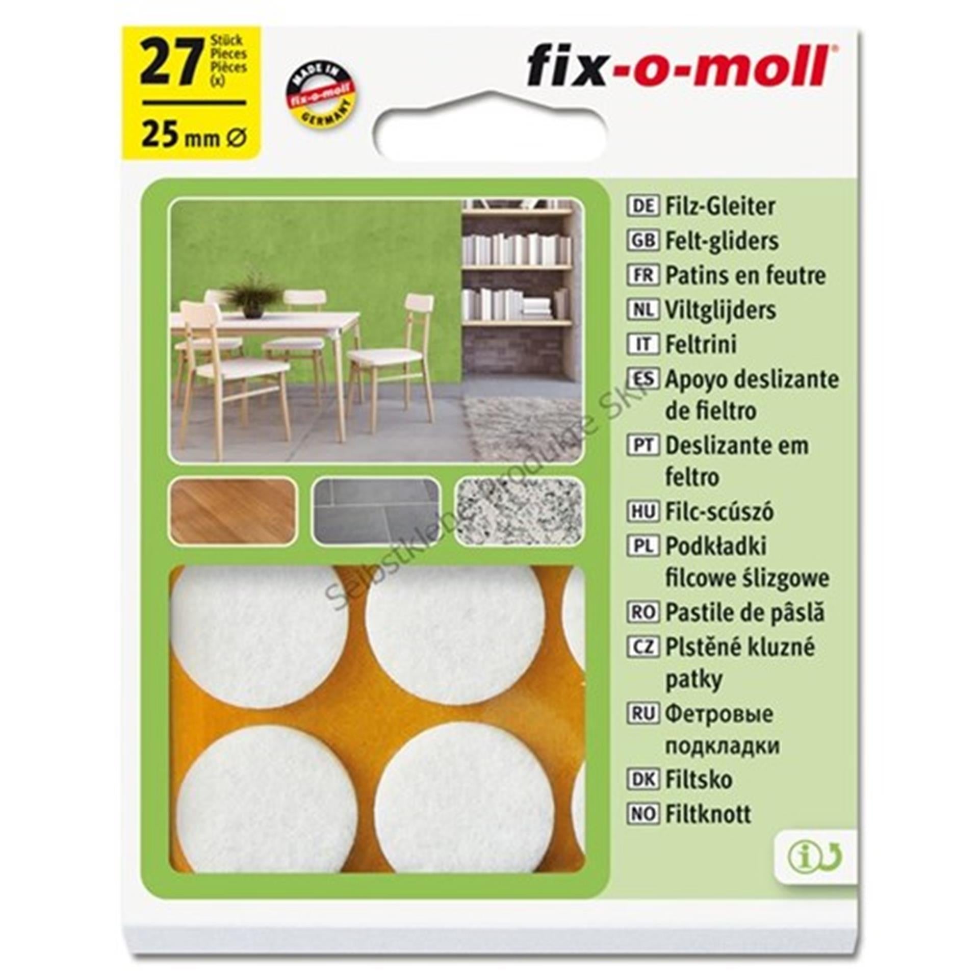 Fix-o-moll Filzgleiter ø25mm weiß
