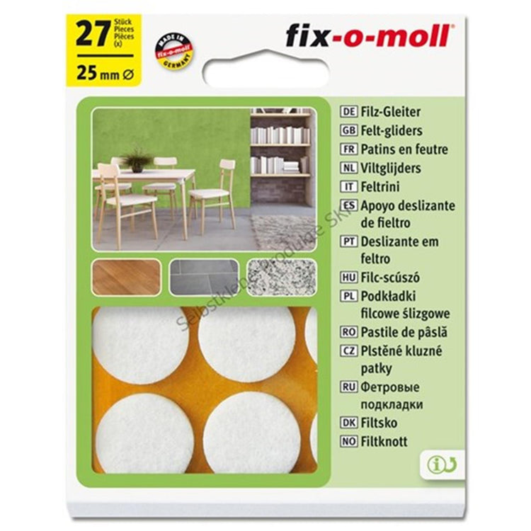 Fix-o-moll Filzgleiter ø25mm weiß