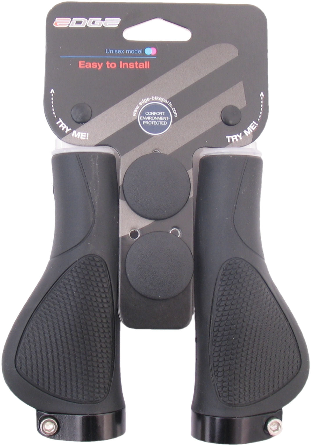 Ergo City Plus – 132 mm Gummi-Fahrradgriffe (schwarz)