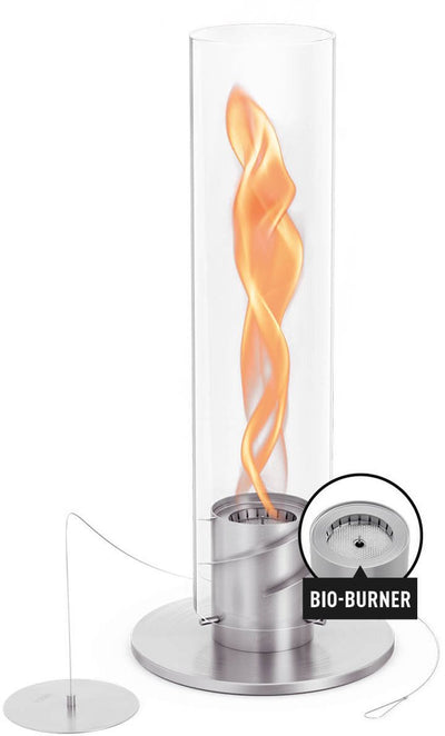 Höfats Spin Classic Tischfeuer 1500 Silber Bio-Ethanol-Kamin auf Flüssigkeit, Edelstahl-Tischkamin, wärmender Tischkamin für drinnen und draußen