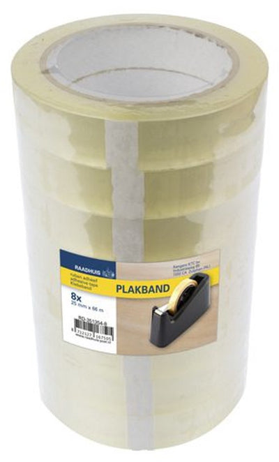 Gemeindehaus-Klebeband – 25 mm x 66 m – transparentes PP – schrumpft auf 8 Rollen – RD-351354-8