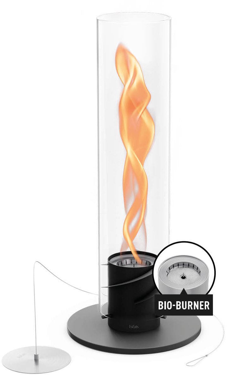 Höfats Spin Classic Tischfeuer 1500 Schwarz Bio-Ethanol-Kamin auf Flüssigkeit, Edelstahl-Tischkamin, wärmender Tischkamin für drinnen und draußen