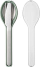 Mepal - Elliptisches Besteckset 3-teilig - Messer. Gabel und Löffel – Edelstahl – nordischer Salbei